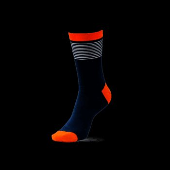 Blue, Orange & White Stripe Office Sock