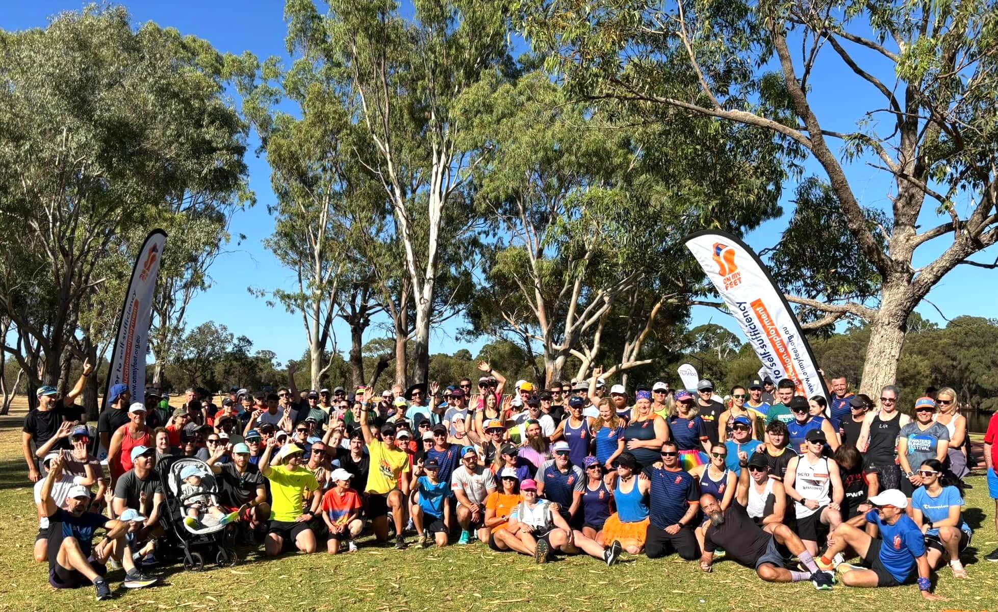 Channel 9 news coverage of 24 parkruns in 24 hours fundraiser for On My Feet with Ultraseries WA